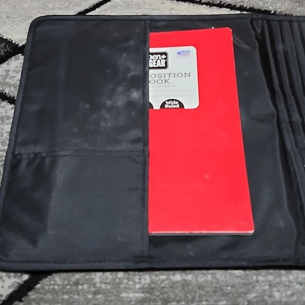 VINTAGE MEAD FIVE STAR BLACK TRAPPER KEEPER & ACCESSORIES & PEN GEAR BINDER PRF
